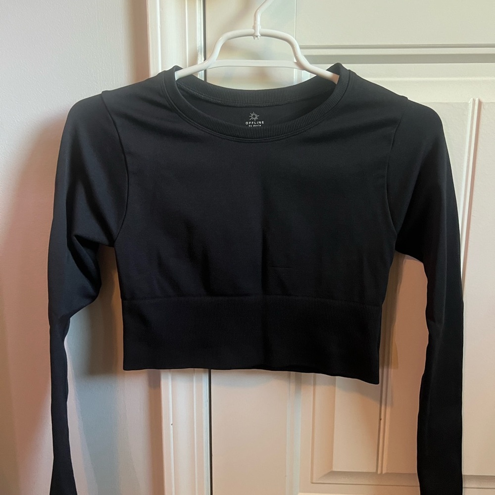 Aerie Black Long Sleeve Top